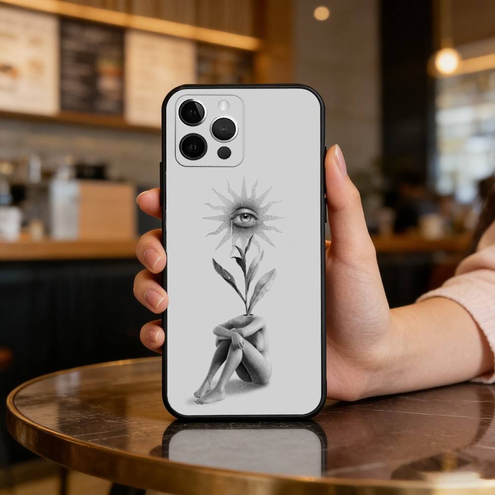S-Surreal F-Figure A-Art Soft Silicone Black Cover,Phone Case For iPhone 17,16,15,14,13,12,11 Plus,Pro Max,XS