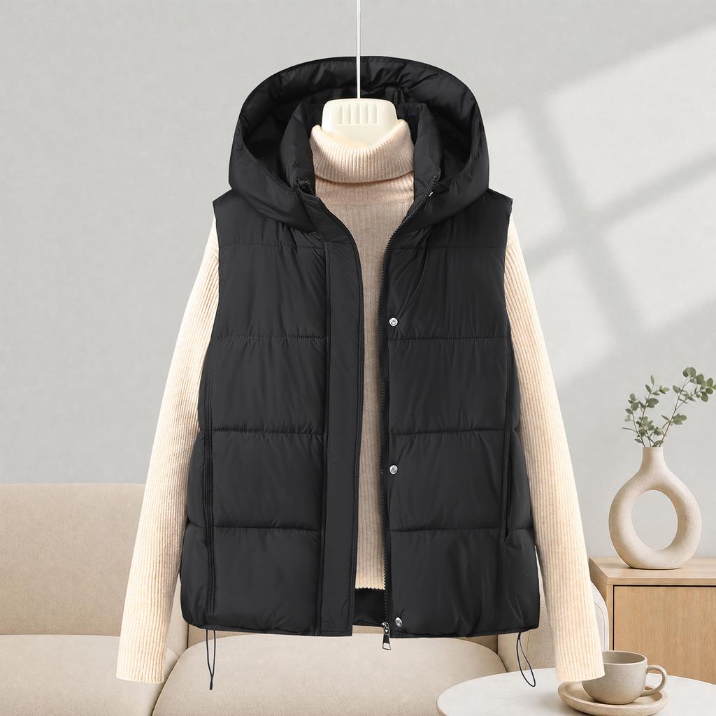 YYFS Damenmode Casual Herbst Winter Einfarbig Druck Ärmellose Jacken & Mäntel Daunenmäntel