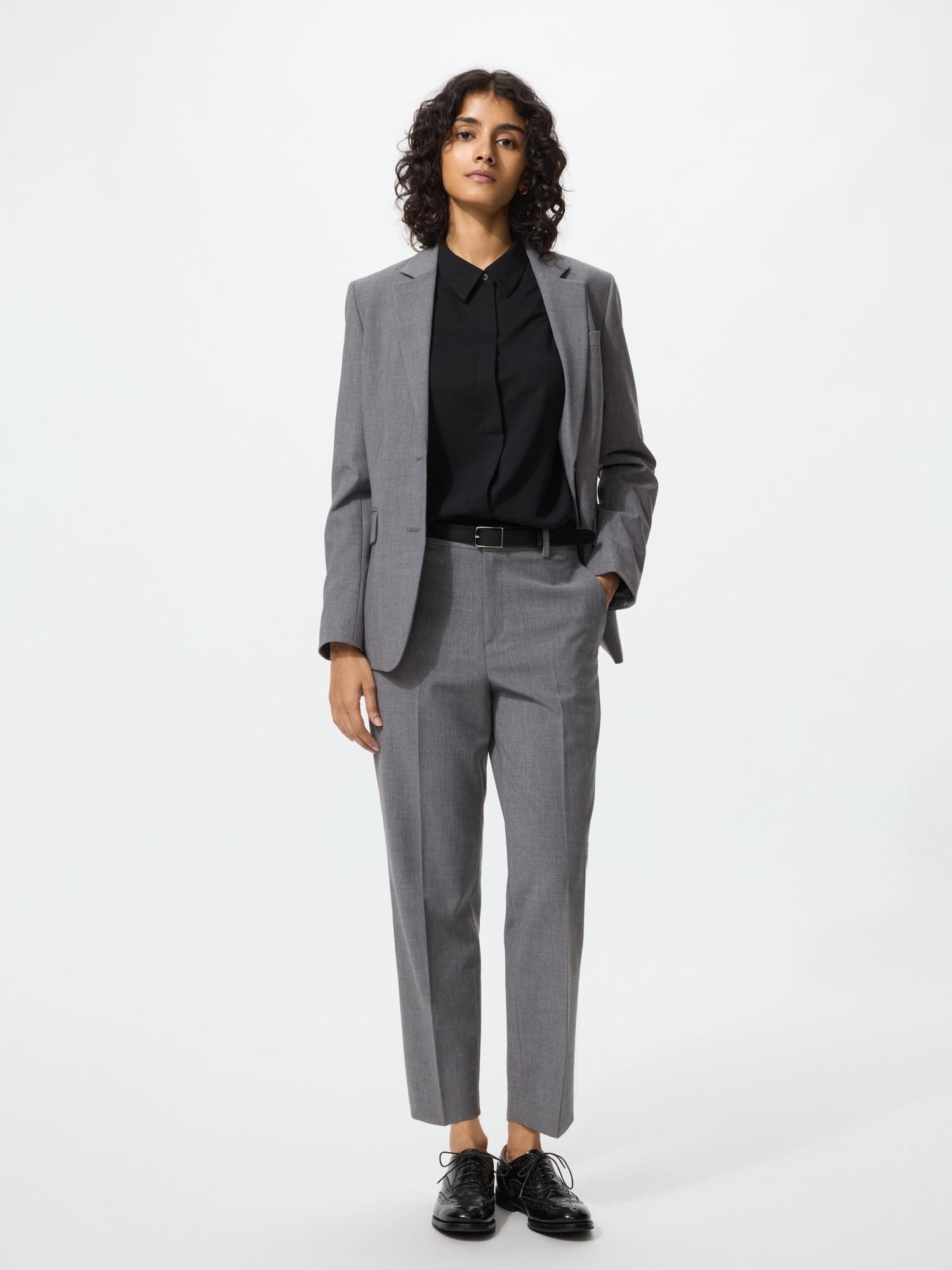 

Uniqlo Смарт брюки-лодыжки Длина ноги 64 68см 05 GRAY/WOMEN S