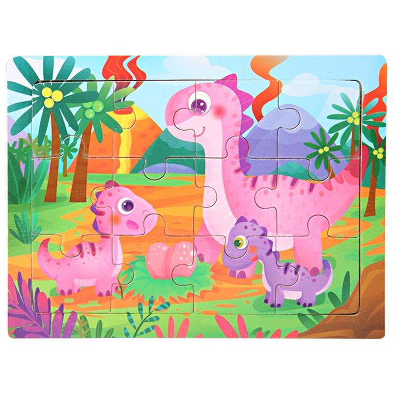 15*11cm 3D Puzzle Cartoon Animals Wood Puzzle Kids Cognitive Jigsaw Puzzle Baby Wooden Toys Educational Toys for Children