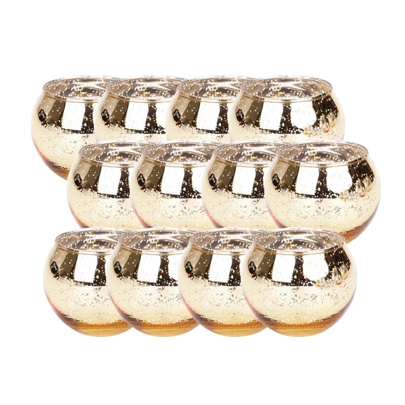 Vielseitige 12 Stück Elegante Goldene Kerzenhalter Teelichthalter Für Hochzeiten, Probeessen