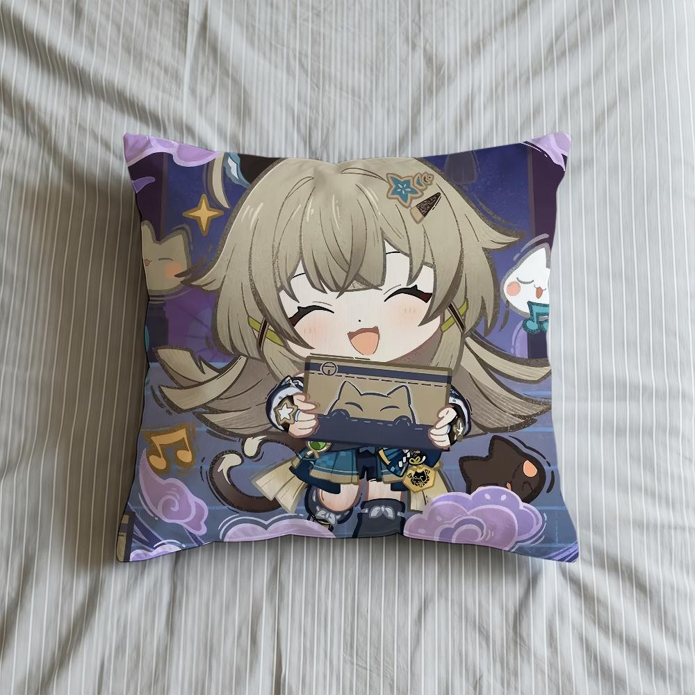 

Cute Impact Cushion Cover Version Genshin Soft Case Q Sofa Living Room Home Comfortable Office Decor Protective Pillow Covers 30cmx30cm