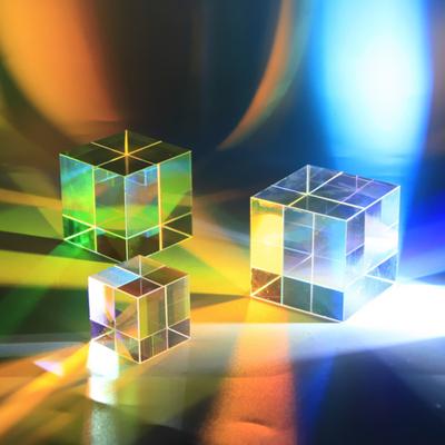 Optical Glass Prism Cube RGB Dispersion Sun Catcher Faux Crystal Clear Mini Cube