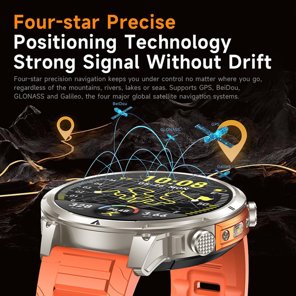 New Men GPS Smartwatch 1.7" HD Screen Military Call IP68 Waterproof 100 Sport Modes Smart Watch with 720mAh Large Battery