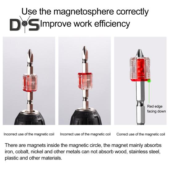 Magnetizer Ring for Screwdriver Bits Instant Magnetization Removable Magnetic Driver Screw Catcher Stainless Steel Magnetic Driver Tool for Screws