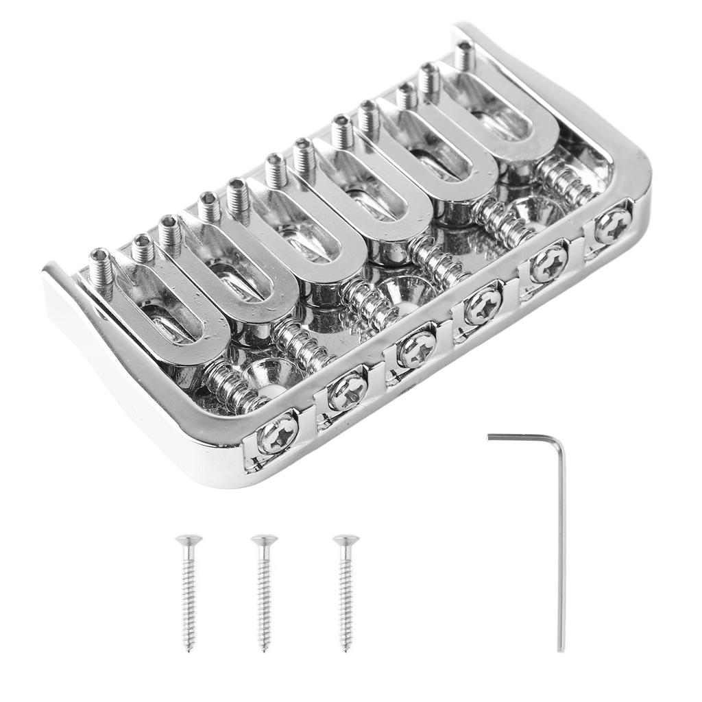 Fixed Guitar Bridge Brass Chrome Guitar Bridge Replacement Tool Accessories for Instrument Maintenance