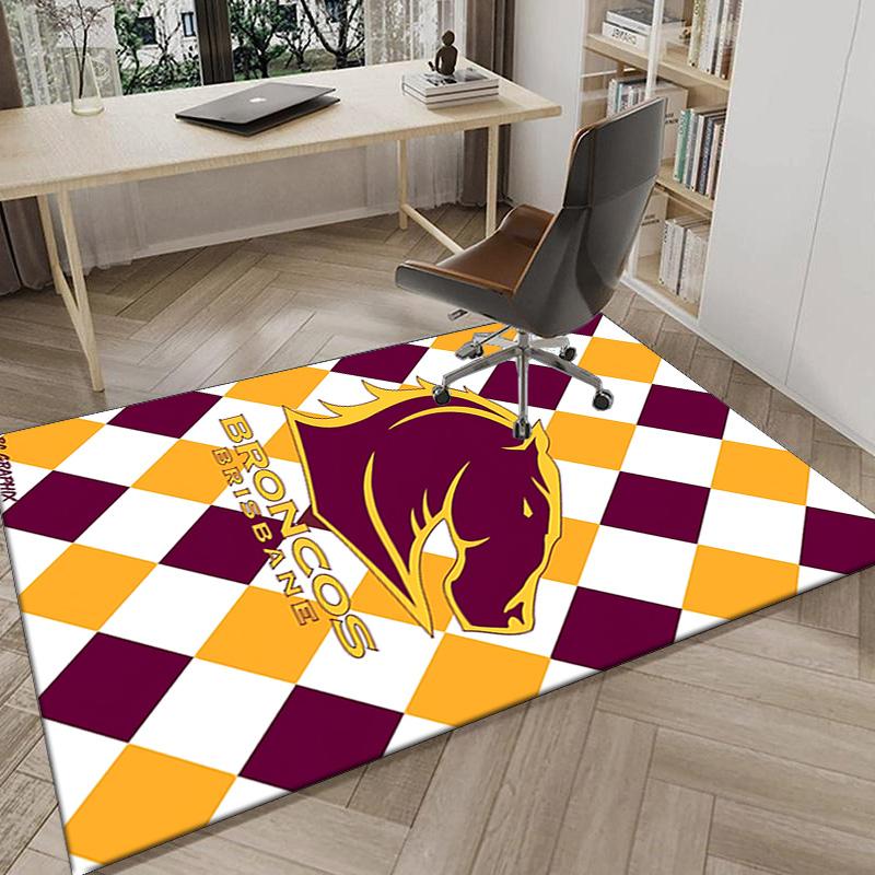 Brisbane Broncos Area Rug Office Rug, Chair Rug, Decor Carpet Livingroom Bedroom Mat, Large Size Fan Gifts Christmas Gifts