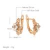 Luxury Cutout Crystal Flowers English Earrings  Rose Gold Color Fine Jewelry Trendy Natural Zircon Full Paved Earrings