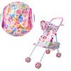 Mell-chan Doll Stroller, Doll Buggy, Children's Educational Toy, Pretend Play, Foldable, Space-Saving, Storage Pocket, Accessory Compartment, Pink,