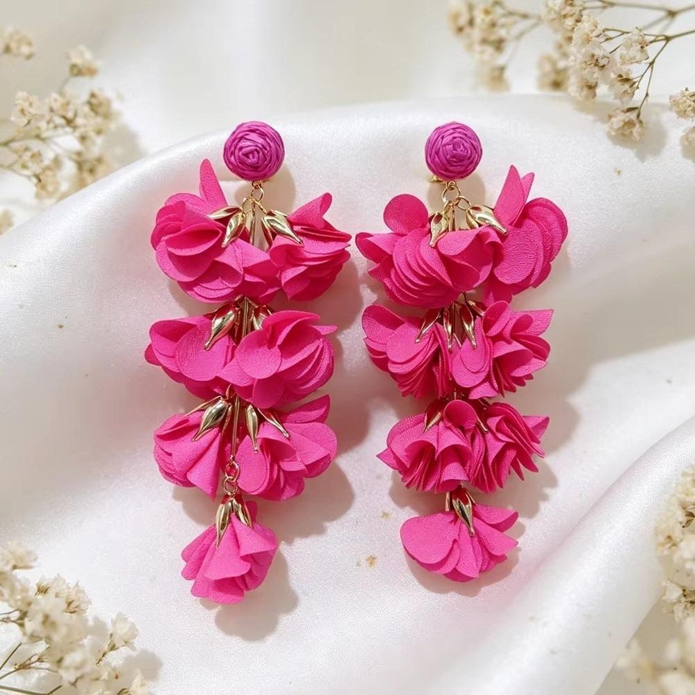 Orecchini a Clip Stile Etnico Design Colorato Orecchini Senza Foratura Orecchini a Fiore Per Donna Regalo