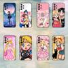 Cartoon S-Sailor M-Moons Phone Case For Samsung S25,S24,S21,S22,S23,S30,Ultra,S20,Plus,Fe,Lite,5G Black Cover