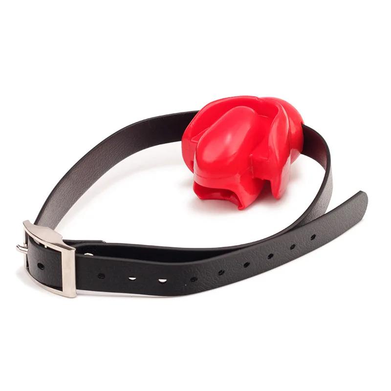 Silicone Mouth Gag Erotic Fixed Tongue Gag Ball Couple Adult Game Alternative No escap Bondage Gag Ball Erotic Sex Toy Store 18+