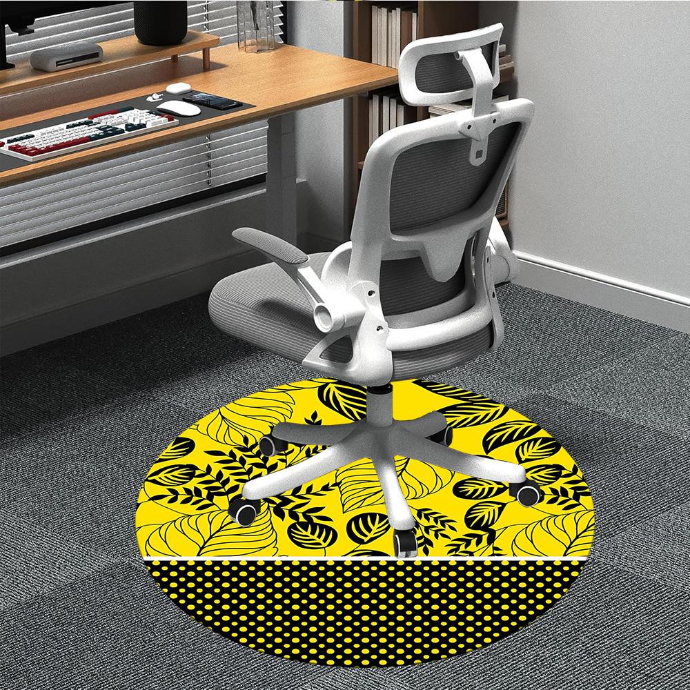 

1pc Yellow Leaves Pattern Chair Carpet for Office - Durable, Ideal for Chair Mats, Stylish & Functional Decorative Rug yy260203057 80cm by 80cm