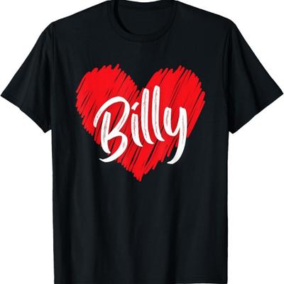 I Love Billy Heart Personalized Name Billy Vintage T-Shirt