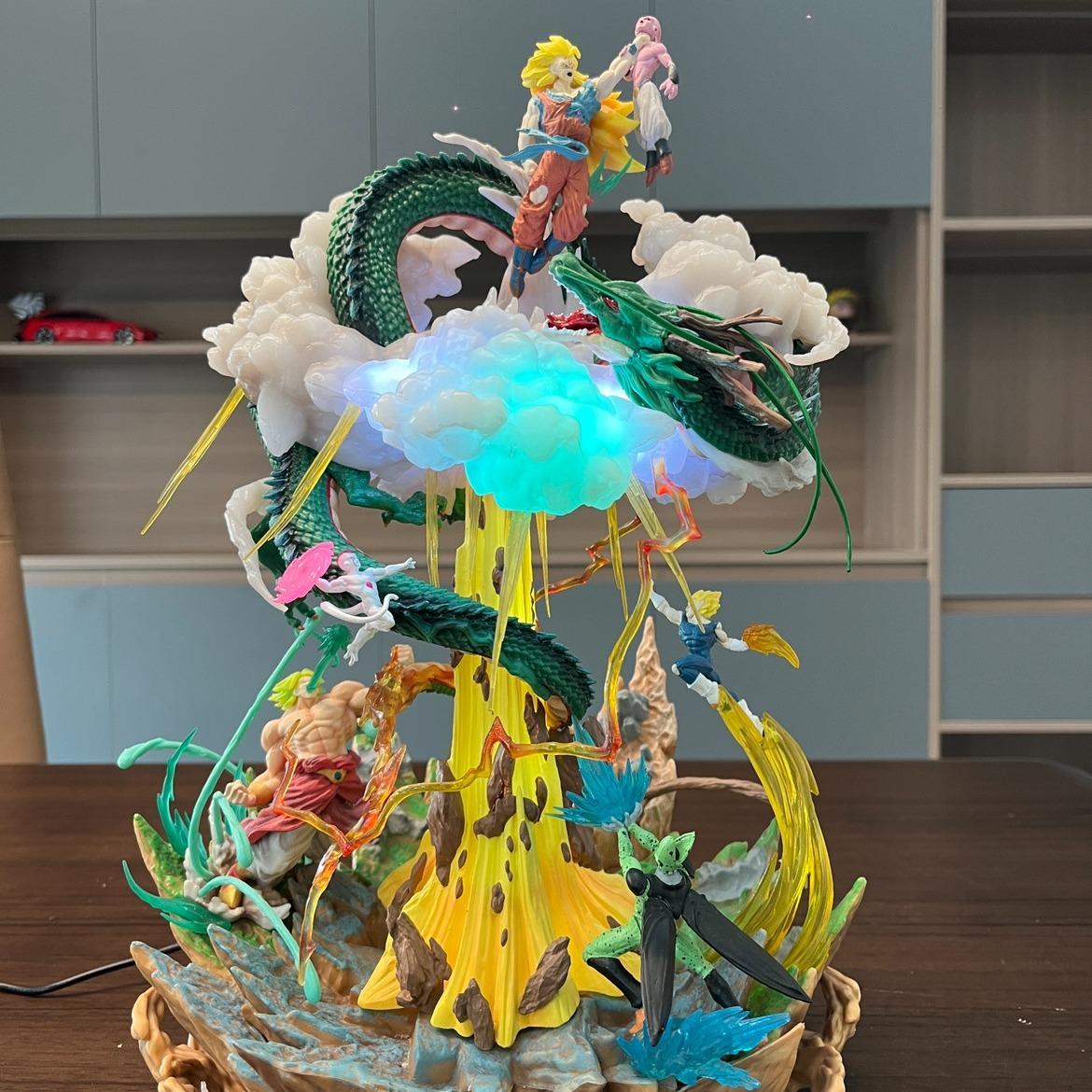 

Аніме Cell Figure LS Sixth Anniversary Goku Vs Buu Figure Vegeta Frieza Figurine Shenron Model PVC Doll Toys різнокольоровий