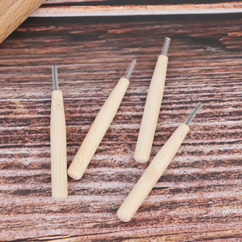 30Pcs Bamboo Interdental Brushes Dental Floss Cleaners Teeth Brush Toothpick