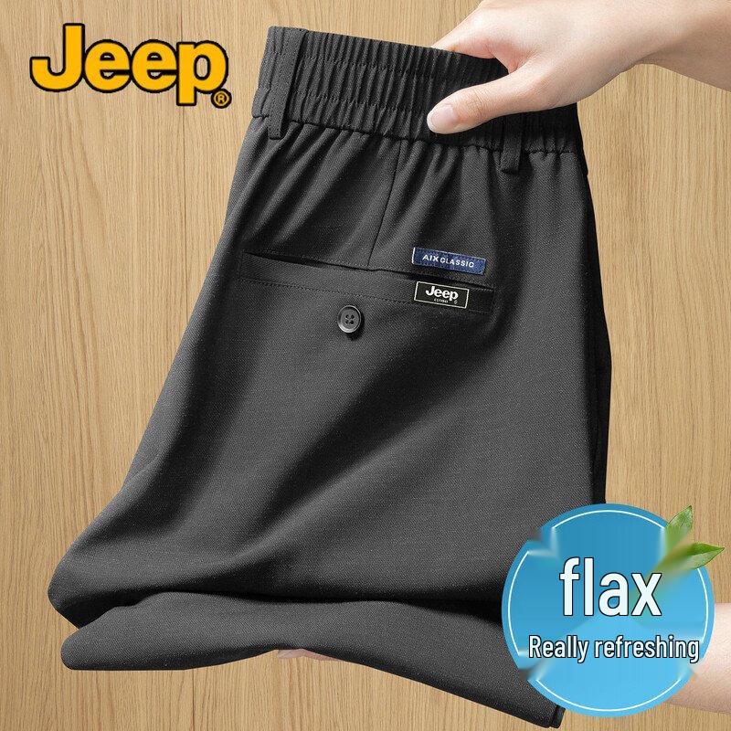 JEEP Men s Summer Tencel Linen Blend Anti-Wrinkle Casual Pants XL