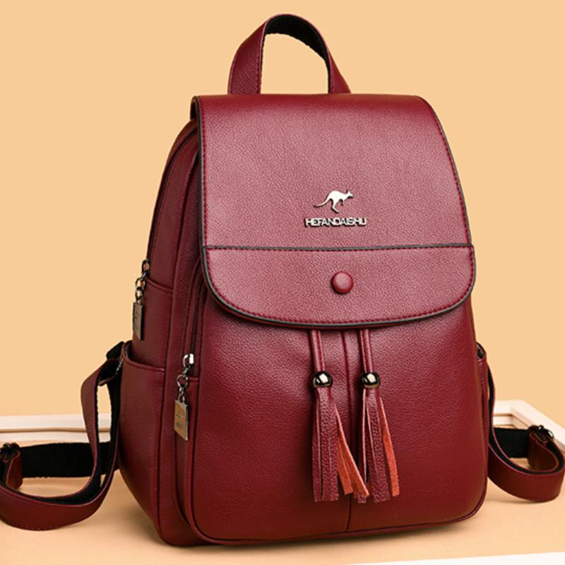 Pandantiv cu ciucuri la modă Rucsac de mare capacitate pentru femei Călătorii pentru petrecere a timpului liber ghiozdan pentru fete