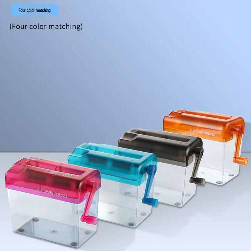 Portable Hand-Crank Silent Paper Shredder for A4/A6 Confidential Documents - Desktop Manual Mini Shredder