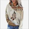 Women S Western Ethnic Printed Hooded Sweatshirt Casual Autumn Winter