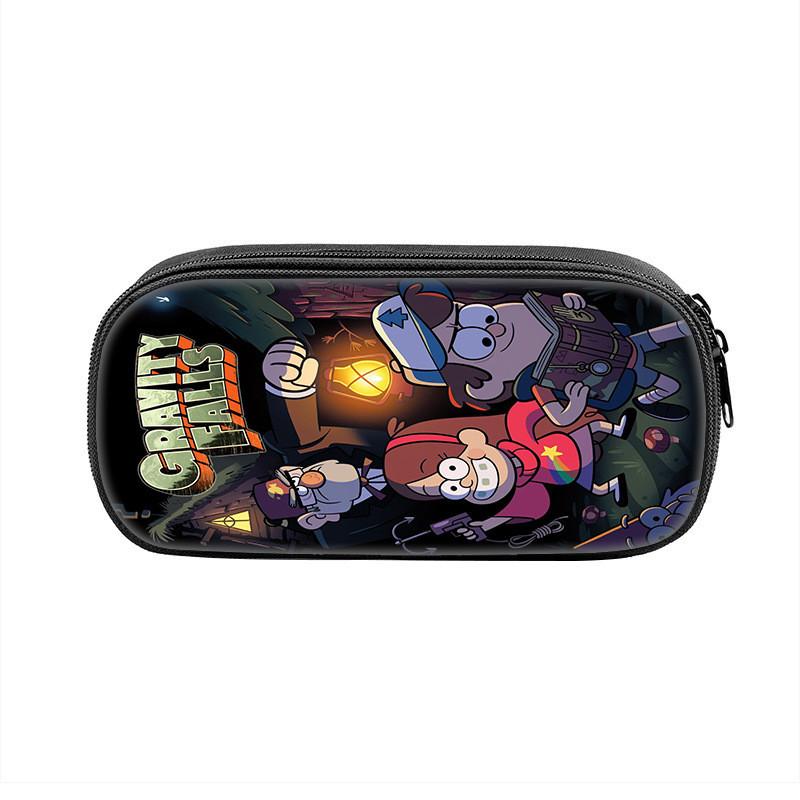 Gravity Falls Cartoon Pencil Case Large Capacity Nylon School Supply Organizer For Students