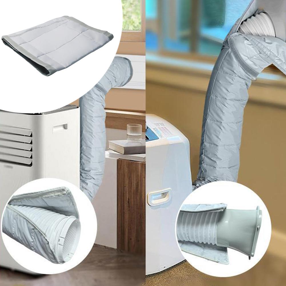 Home Cooling Setup White Protective Cover Sleeve Easy Installation AC Cover Duct Portable AC Cover Easy Installation Design