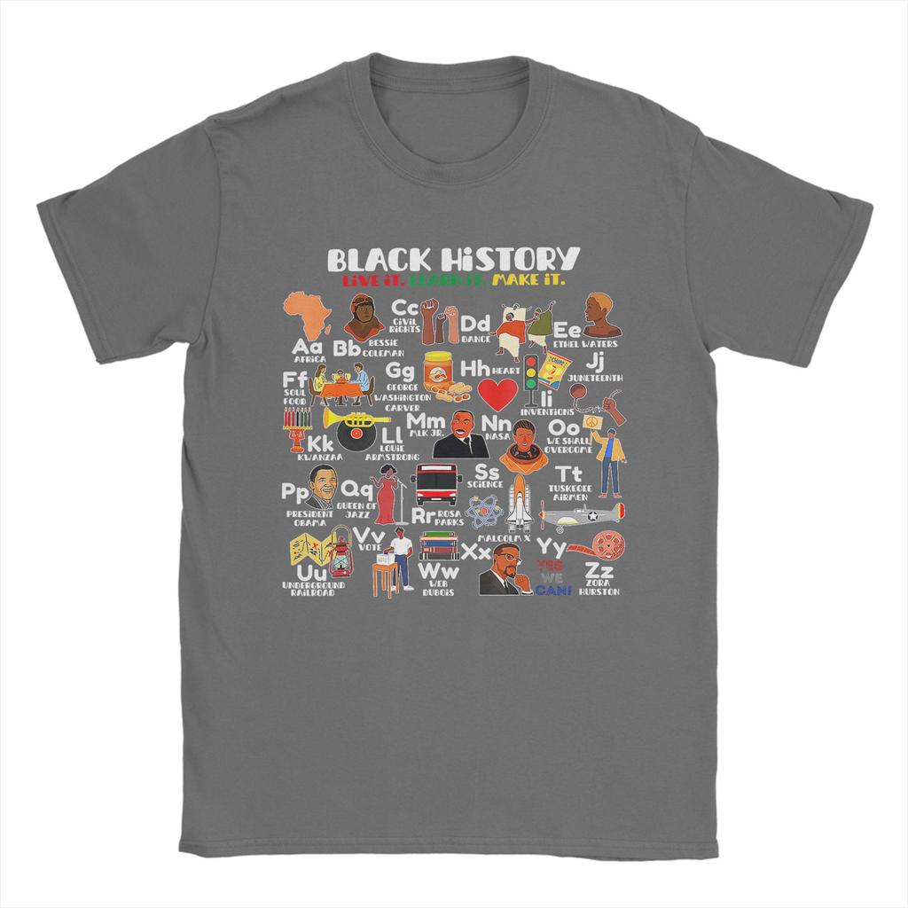 Streetwear T Shirt Summer ABCs Of Black History Month Hip Hop TShirts  Cotton Tee Shirt for Unisex Y2K Fun Short Sleeve Clothing