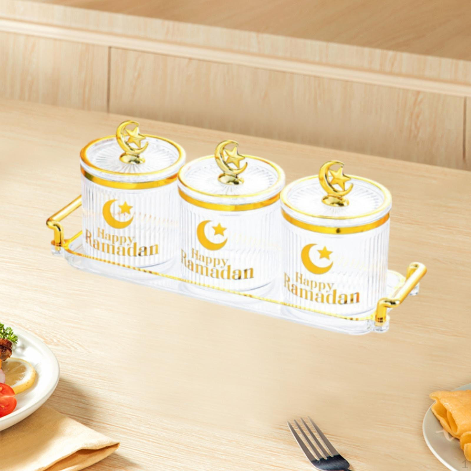 

3 шт. Коробка для приправ, спецій, тарілка для закусок, багатофункціональна тарілка для закусок, розділена Clear Moon