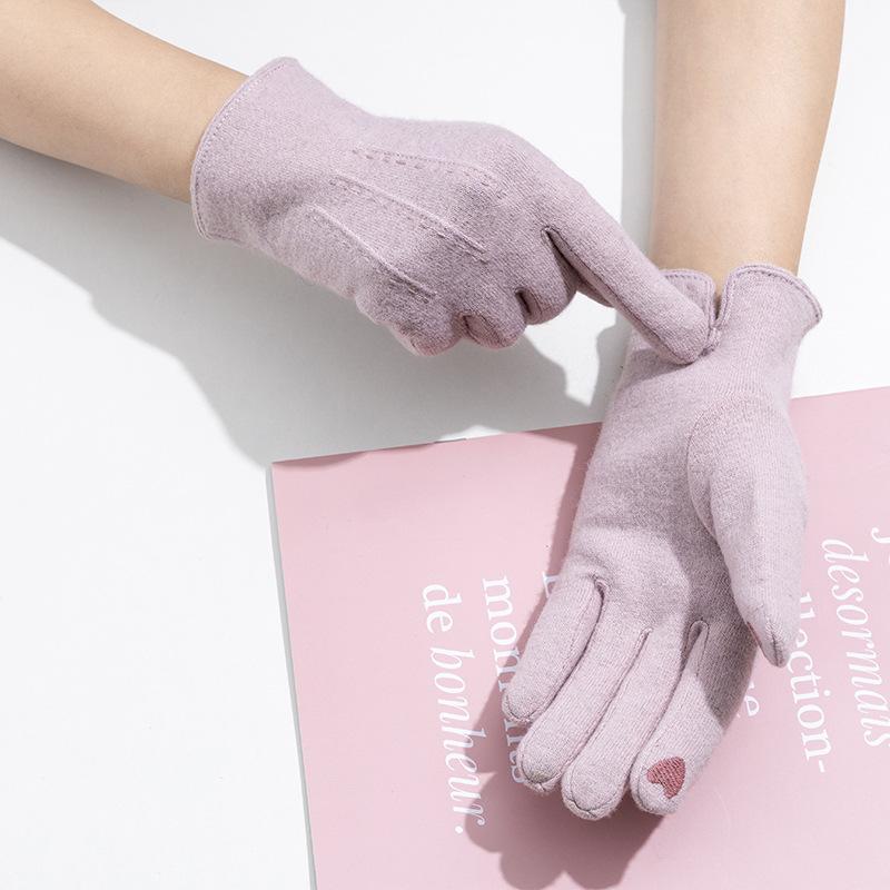 Damen Business Wolle Warme Handschuhe Lammleder Touchscreen Handschuhe Anti-Rutsch Fingerhandschuhe zum Radfahren, Fahren und für Outdoor-Sportarten