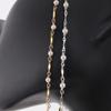14K Gold Filled Dapped Bar Chain Beaded 3-3.5mm Fresh Water Pearls for DIY Permanent Handmade Necklace Bracelet Jewelry Making