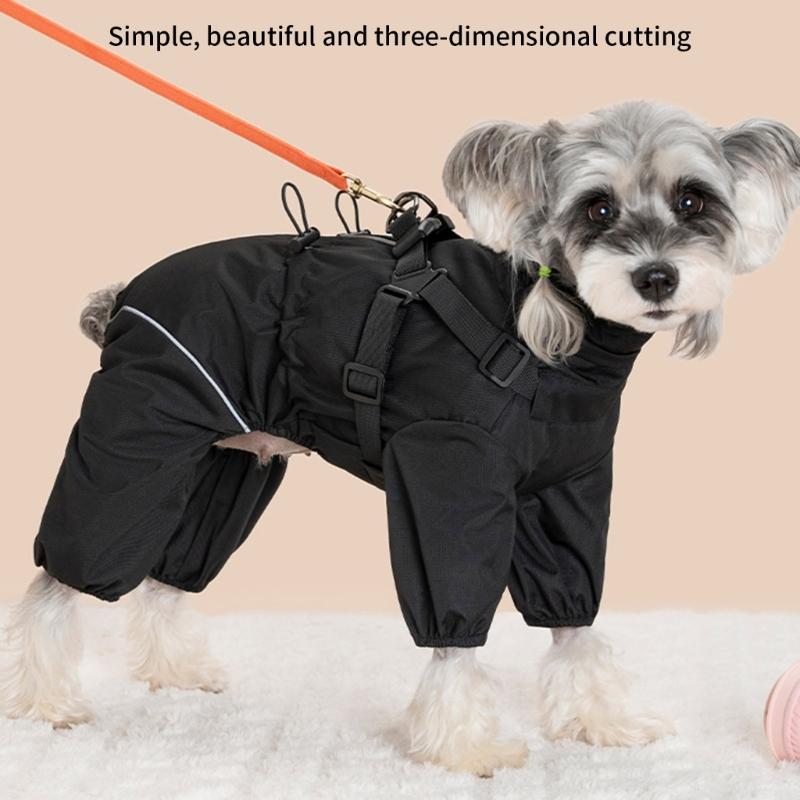 Regulable Dog Rain Jackets Snowproof Windproof Clothes Removable Dog Raincoats for Comfortable Dry Walks
