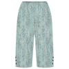 Damen Freizeithose mit Print, knielang, seitlichen Schlitzen, Knöpfen und Taschen, Fünf-Taschen-Hose