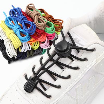 Cadarços Sem Amarrar Adequados para Todos os Sapatos Redondos com Trava de Mola Cadarços Elásticos Calçar Rápido em 1 Segundo Cadarço Preguiçoso para Caminhada e Esportes