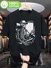 Skull for Trucker Graphic T-Shirt 100% Casual Loose Fit Tee with Skeleton Driver And for Truck Cabin Art- Unisex Adult Apparel for Truck Enthusiasts,