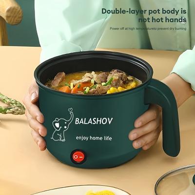 Tragbarer elektrischer Mini-Chafing Dish für 1–3 Personen. Multifunktionale elektrische Bratpfanne mit Antihaftbeschichtung, Lamian-Nudeltopf zum Braten/Schmoren/Dämpfen.