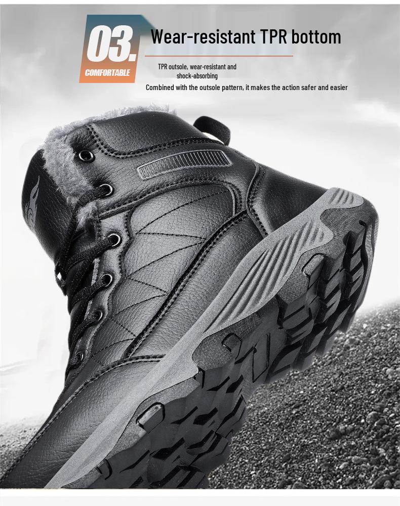 Plus Size Tactical Winter Boots: Warm, Velvet-Lined, Thick Snow Martin Boots for Men