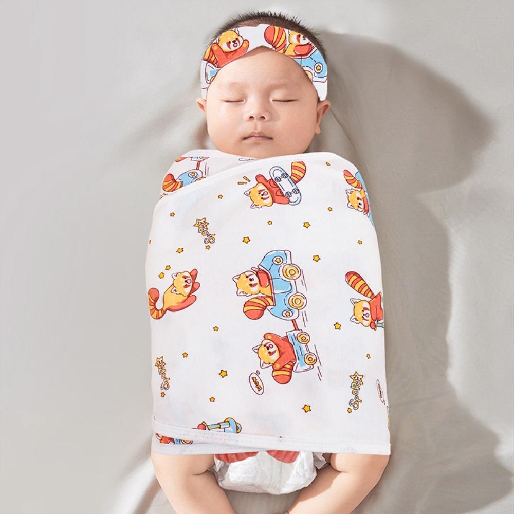 

Хлопковое одеяло-пеленка для новорожденных против испуга, обертывание, мягкий спальный мешок для младенца Raccoon