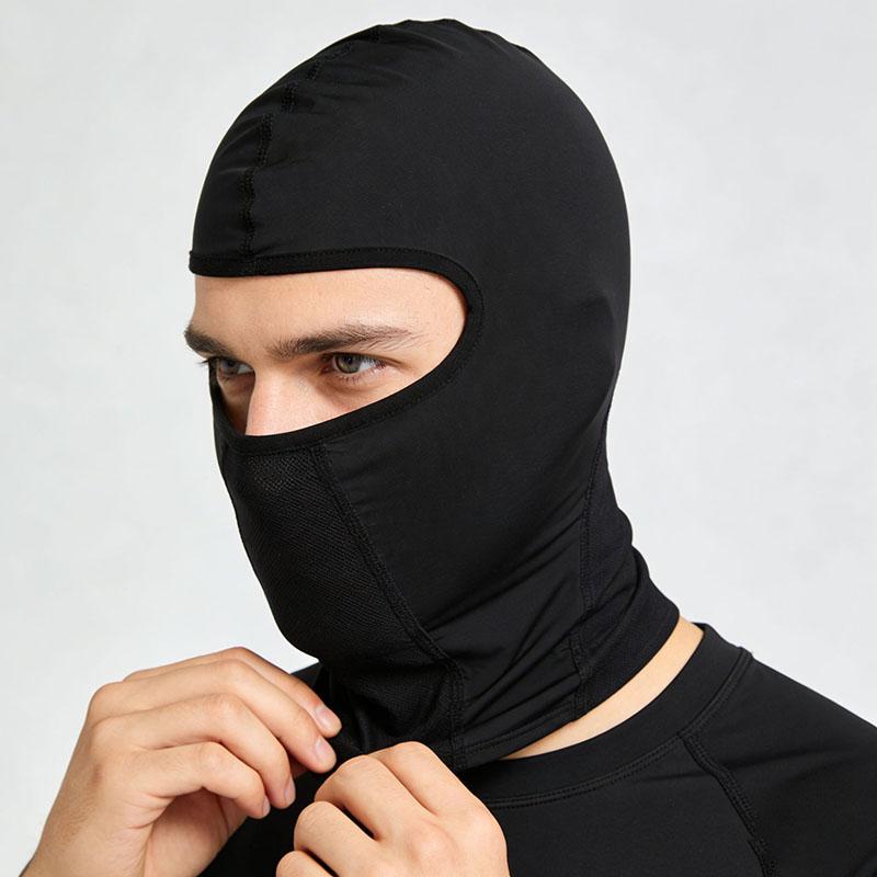 Balaclava en Soie Glacée Protection Solaire Masque Facial Respirant Doublure de Casque Écharpe de Cou pour Moto Cyclisme Sports d'Extérieur Couvre-chef