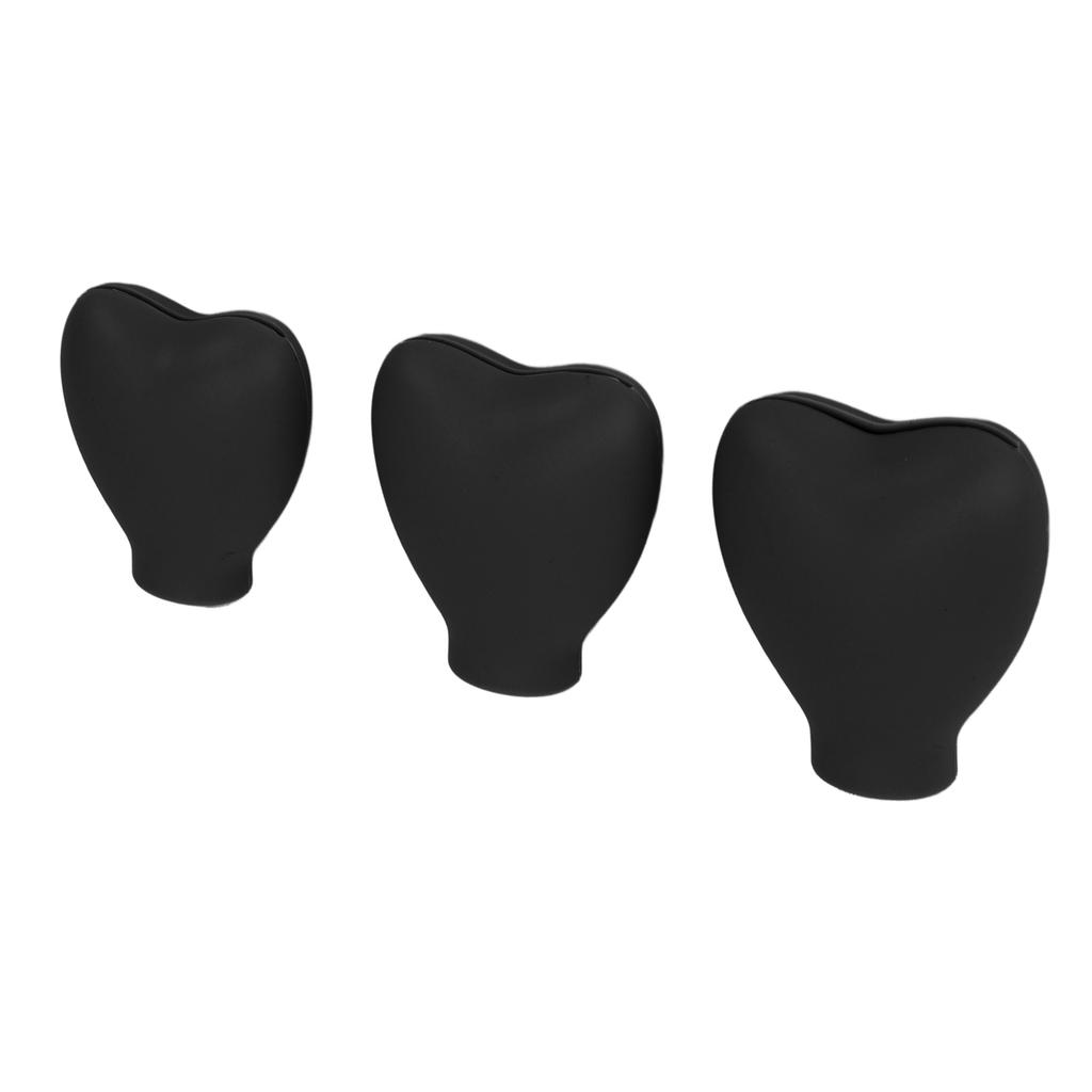 3pcs Makeup Brush Cover Portable Silicone Hrt Shaped Cosmetic Brush Guard for Women Girls