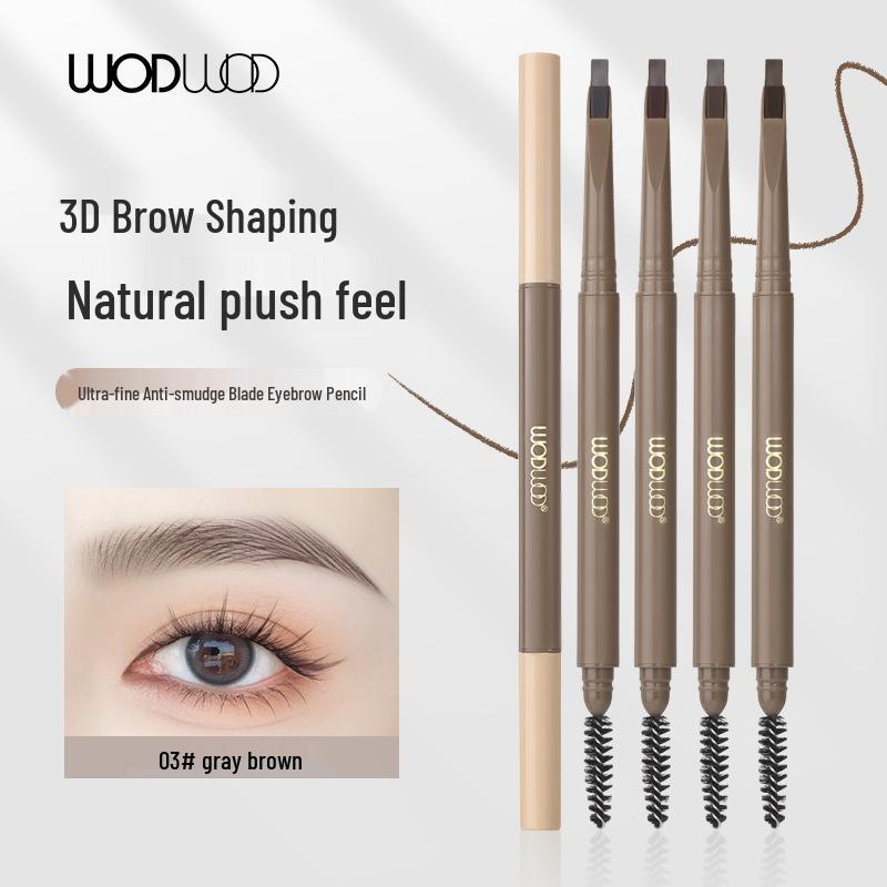 WODWOD Ultra-fine Waterproof Eyebrow Pencil: Long-lasting, Smudge-proof, Double-ended for Defined, Natural Strokes.