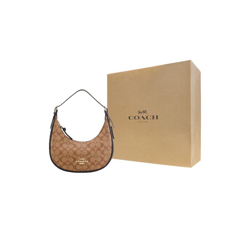 New COACH Bailey Coated Canvas With Pebbled Leather Armhole Shoulder Bag Handbag Shoulder Bag Women's Brown With Monogram C1322-IMCBI