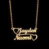 Goxijite Custom Butterfly Heart Name Removable Pendant Gold Color Stainless Steel Heart Nameplate Necklaces For Women Kids
