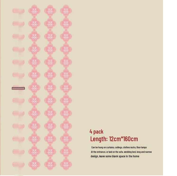 Xi Floral Long Strip Non-Woven Fabric Hanging Decoration for Living Room, Bedroom, or Wedding Entrance
