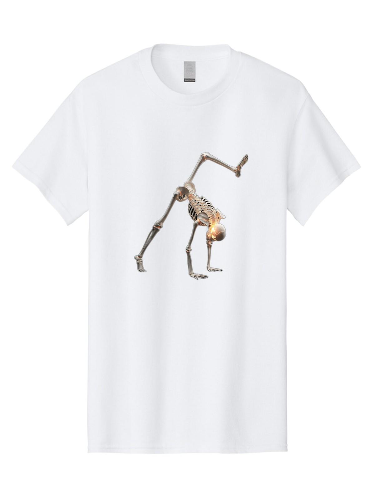 Skeleton-Yoga-Pose Mens Graphic Tee, 100% Cotton, Casual Summer Wear S разноцветный