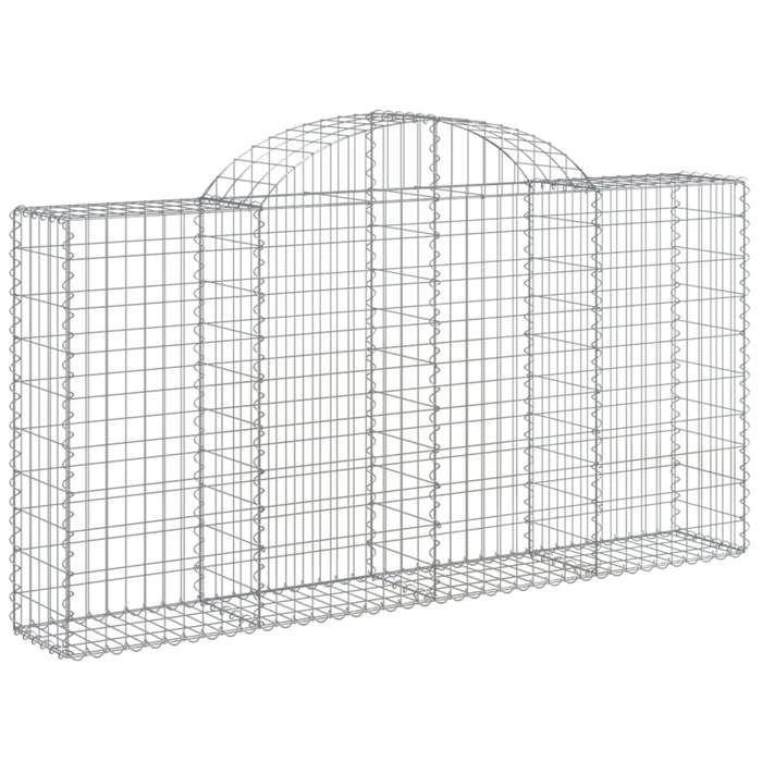 VidaXL Curved Gabion Baskets 5 Pcs 200x30x100/120 Cm Galvanized Iron, Gabion, Gabion Cage, Gabion Wall Basket, Wall 3146113