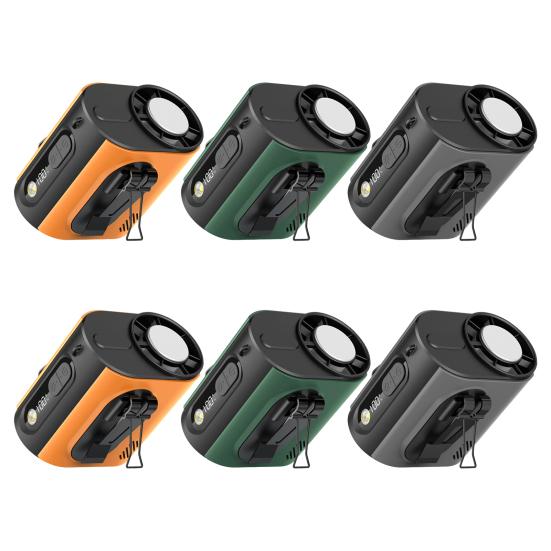 Portable Clip-on Fan with LED Fan Adjustable Wind Light Wearable Waist Speed Semi-Cooling Fan for Outdoor