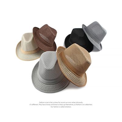 Men's Jazz Hat Summer Breathable Beach Topper Hat for Middle-Aged Elderly Men