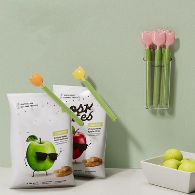5 peças com caixa de armazenamento sacos de lanches para alimentos clipe de vedação criativo cenoura tulipa clipe de preservação à prova de umidade acessórios de utensílios de cozinha