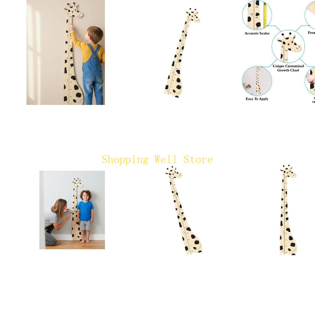 KX4B Деревянная ростовая линейка-жираф Персонализируемая линейка роста для детских комнат Съемное украшение для детской комнаты для растущих детей China Mainland