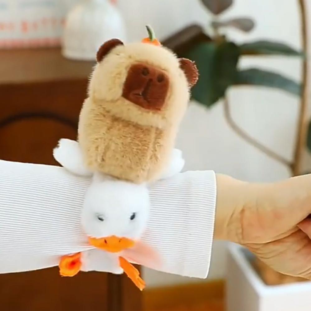 Turtle Capybara Plush Hand Ring Goose Animal Plush Slap Bracelet  Home Decor